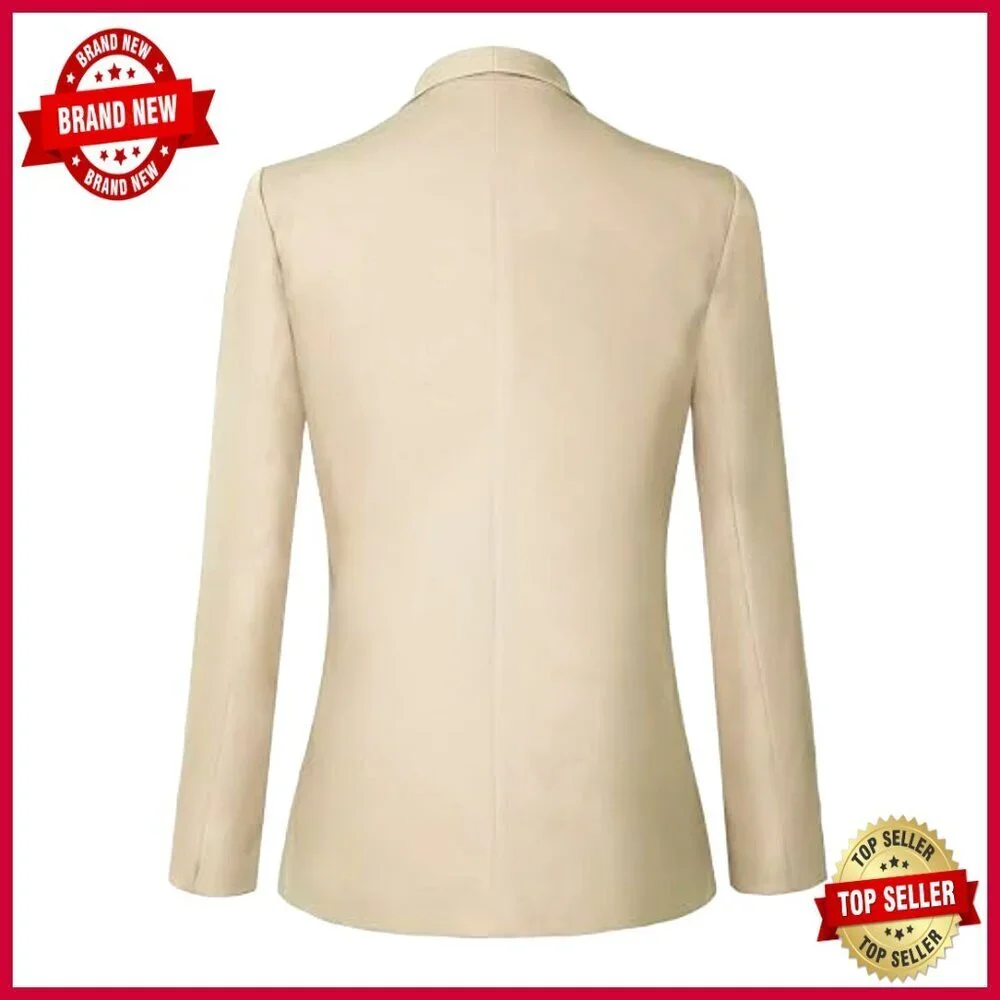 Women's Office Blazer Open Front Professional Work Jacket Polyester